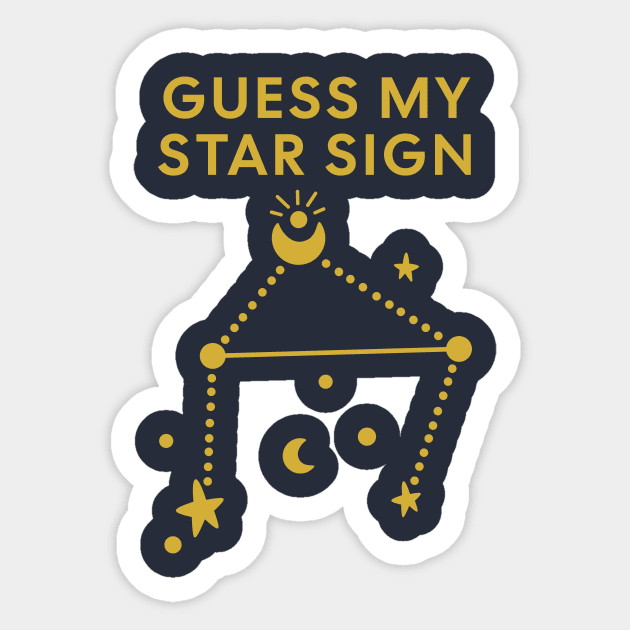 Guess My Star Sign – Libra Zodiac, Astrology Constellation - Classic Gold Print Sticker by Designed By Marty
